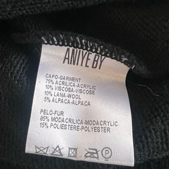 GORGEOUS ANIYE BY SWEATER WITH FAUX FUR STYLISH CUFFS PART WOOL/ALPACA - NWOT - Picture 10 of 10